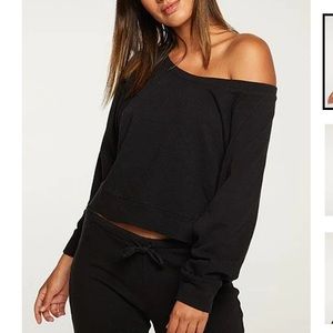 NWT! ZARA Y2K 90s Vintage Rib Long Sleeve Batwing Raglan Pullover Top - Black, S